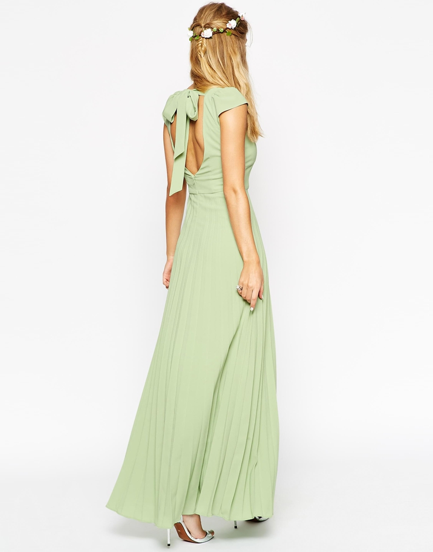 Lyst - Asos Wedding Maxi Dress With Pleated Skirt And Sweetheart Detail ...