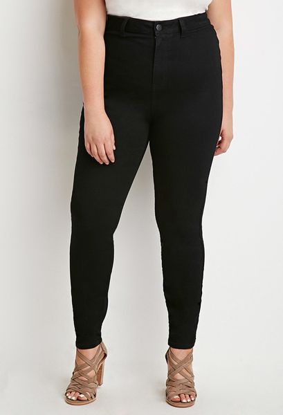 Forever 21 Plus Size High-waisted Skinny Jeans (regular) in Black | Lyst