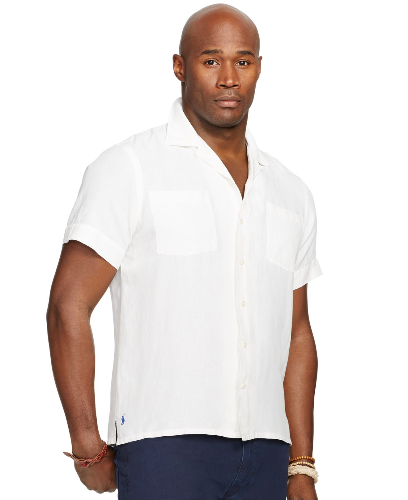 Polo ralph lauren Big And Tall Linen-silk Camp Shirt in White for Men