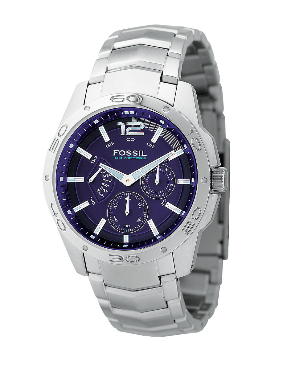 fossil men's watches silver