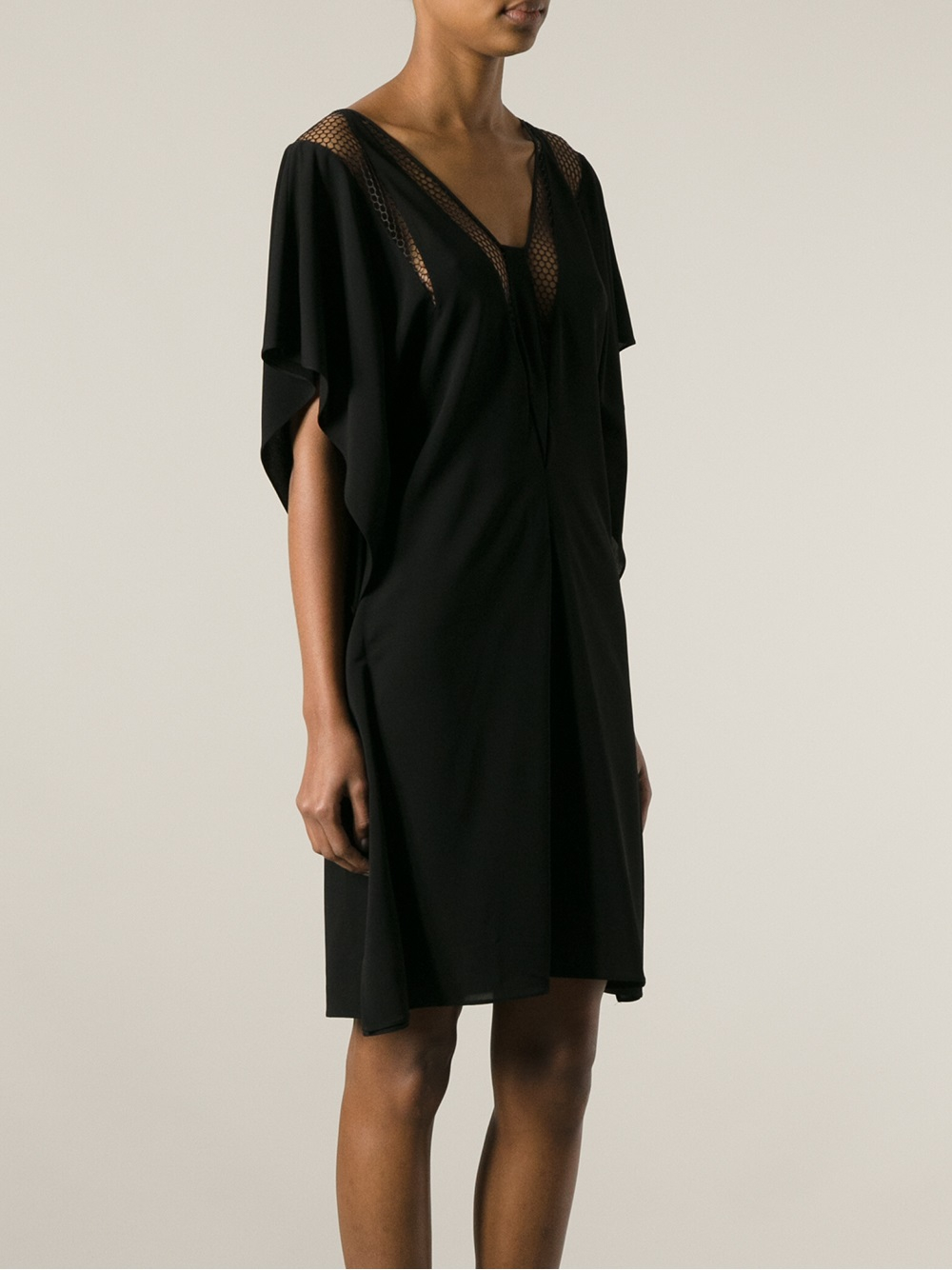 Lyst - Vionnet Mesh Detail Dress in Black