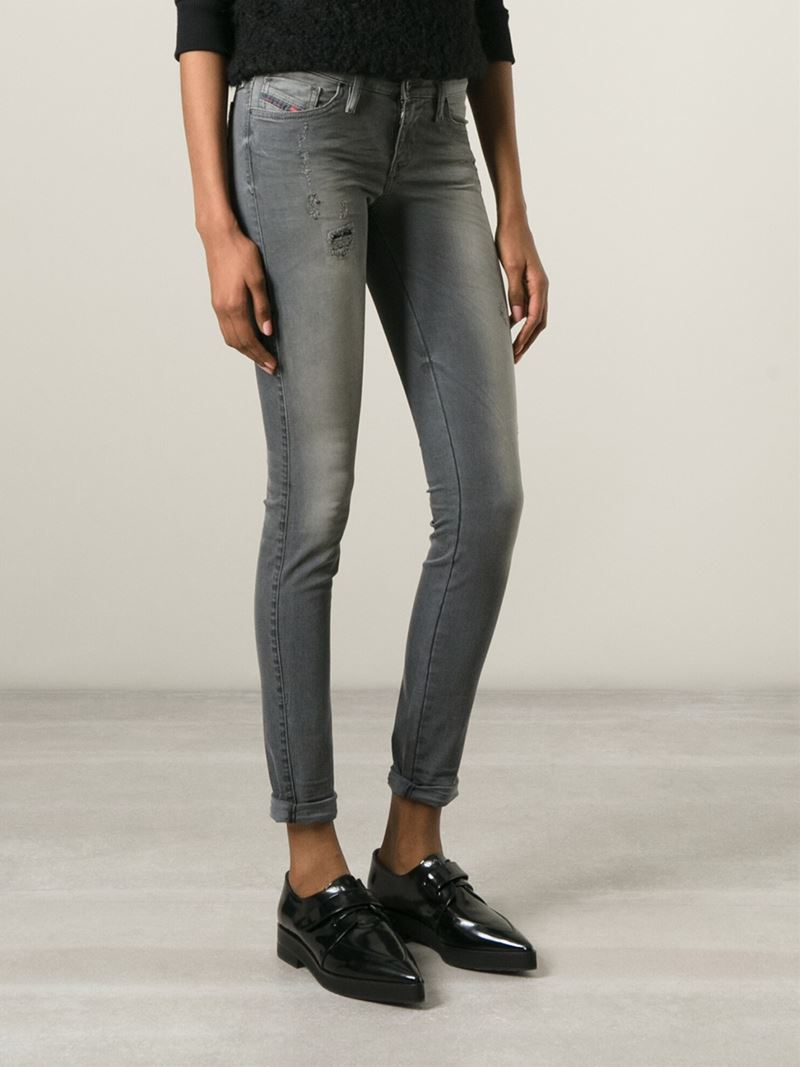DIESEL 'skinzee-low 0662d' Jeans in Gray - Lyst