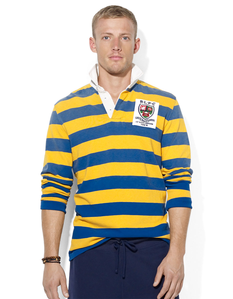 Lyst - Polo Ralph Lauren Striped Rugby Shirt in Yellow for Men