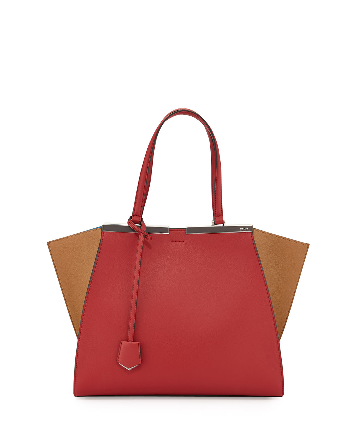 Lyst - Fendi Trois-Jour Mini Tricolor Shopping Tote Bag in Red