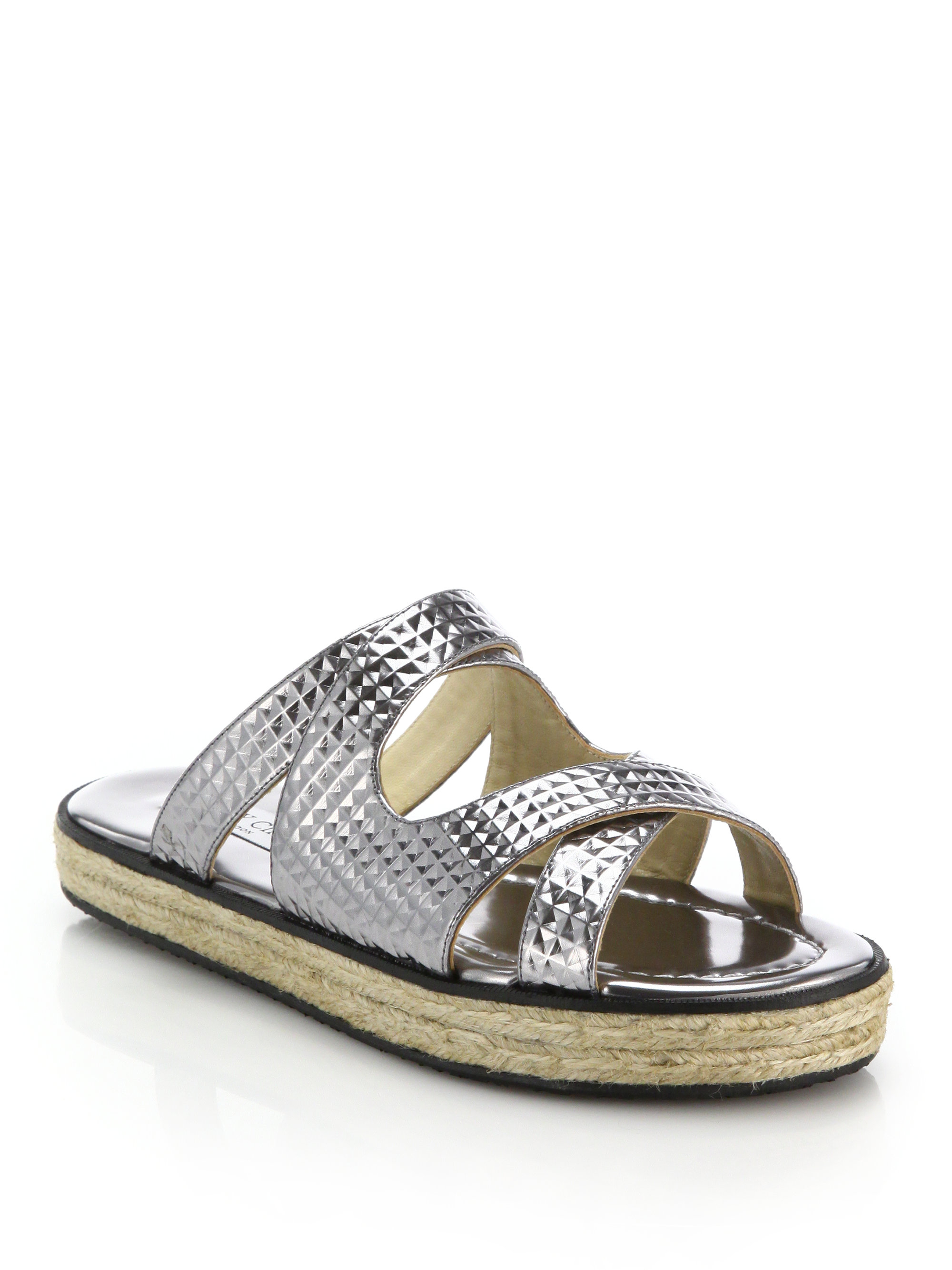 textured flat sandals