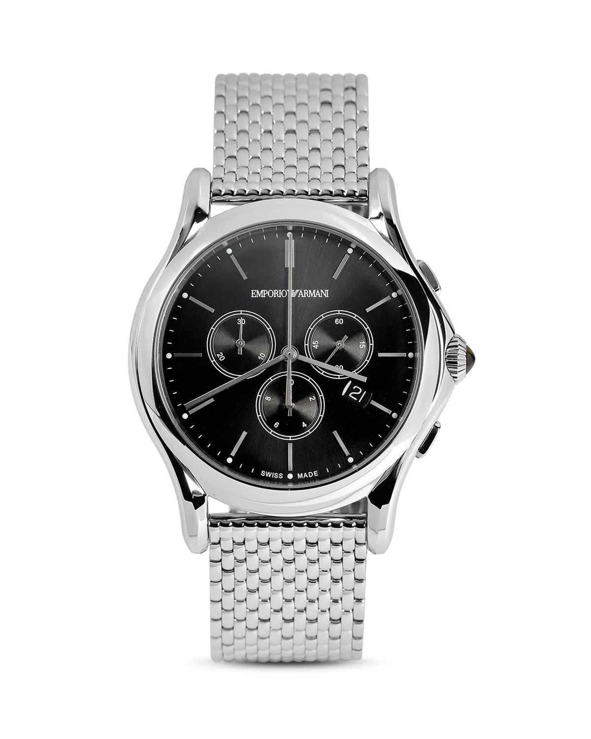 Lyst - Emporio Armani Stainless Steel Watch, 44mm in Black for Men