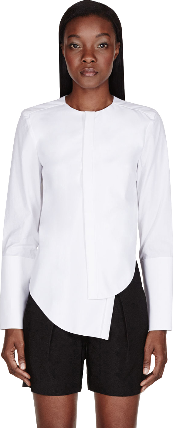 Lyst - Dion lee White Cut_out Imbalance Blouse in White