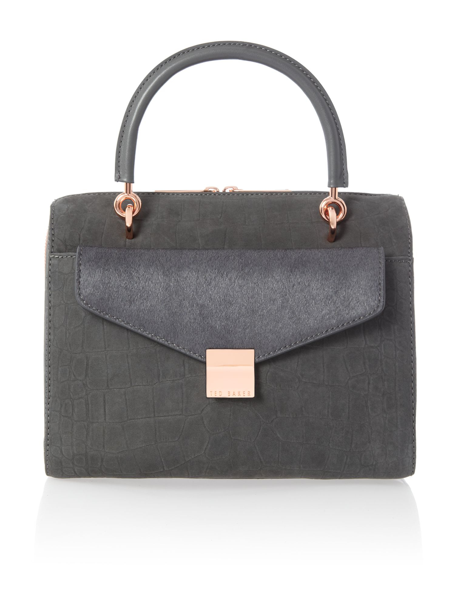 Ted baker Grey Croc Bowling Bag with Clutch in Gray Lyst