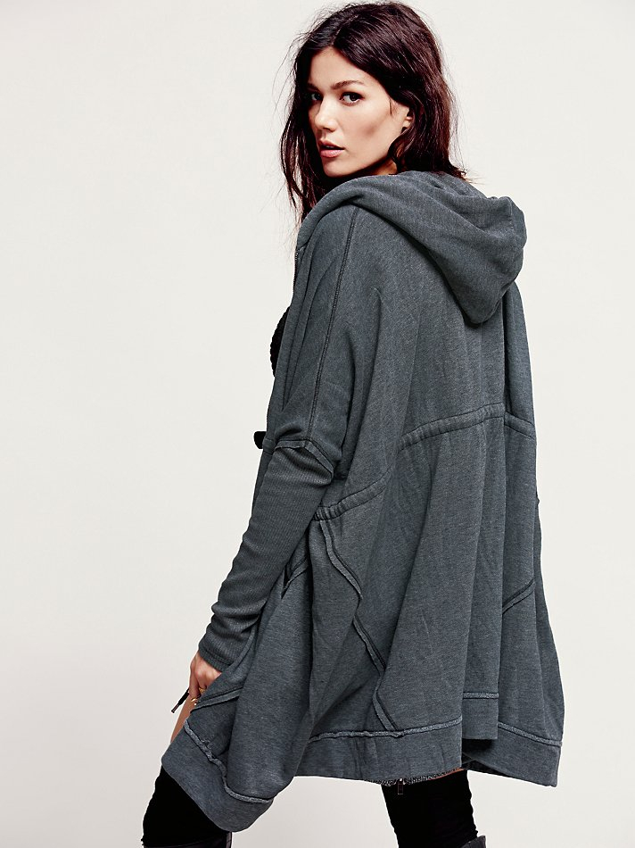 Lyst - Free People Womens Oversized Zip Hoodie in Black