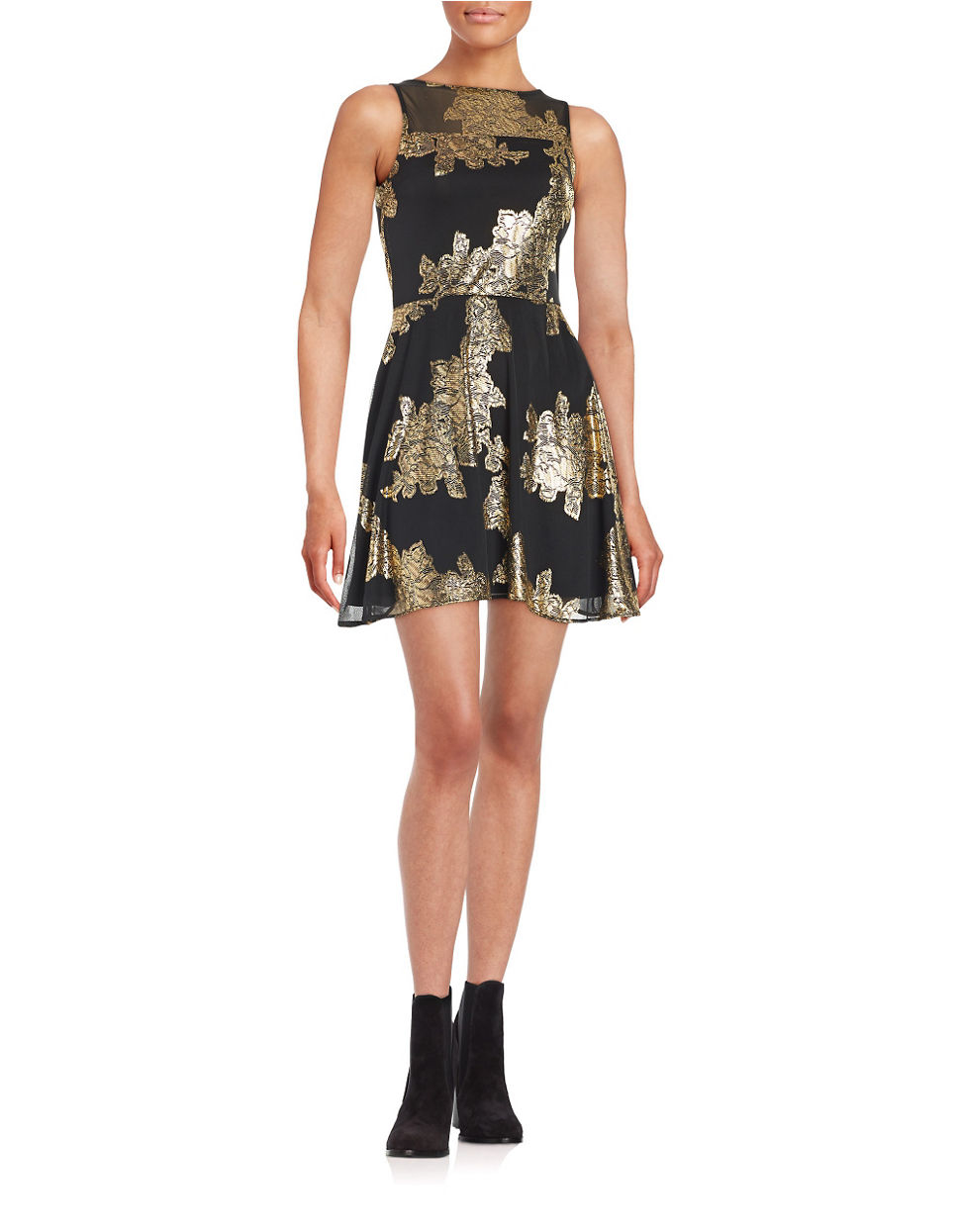 lord and taylor black and gold dress