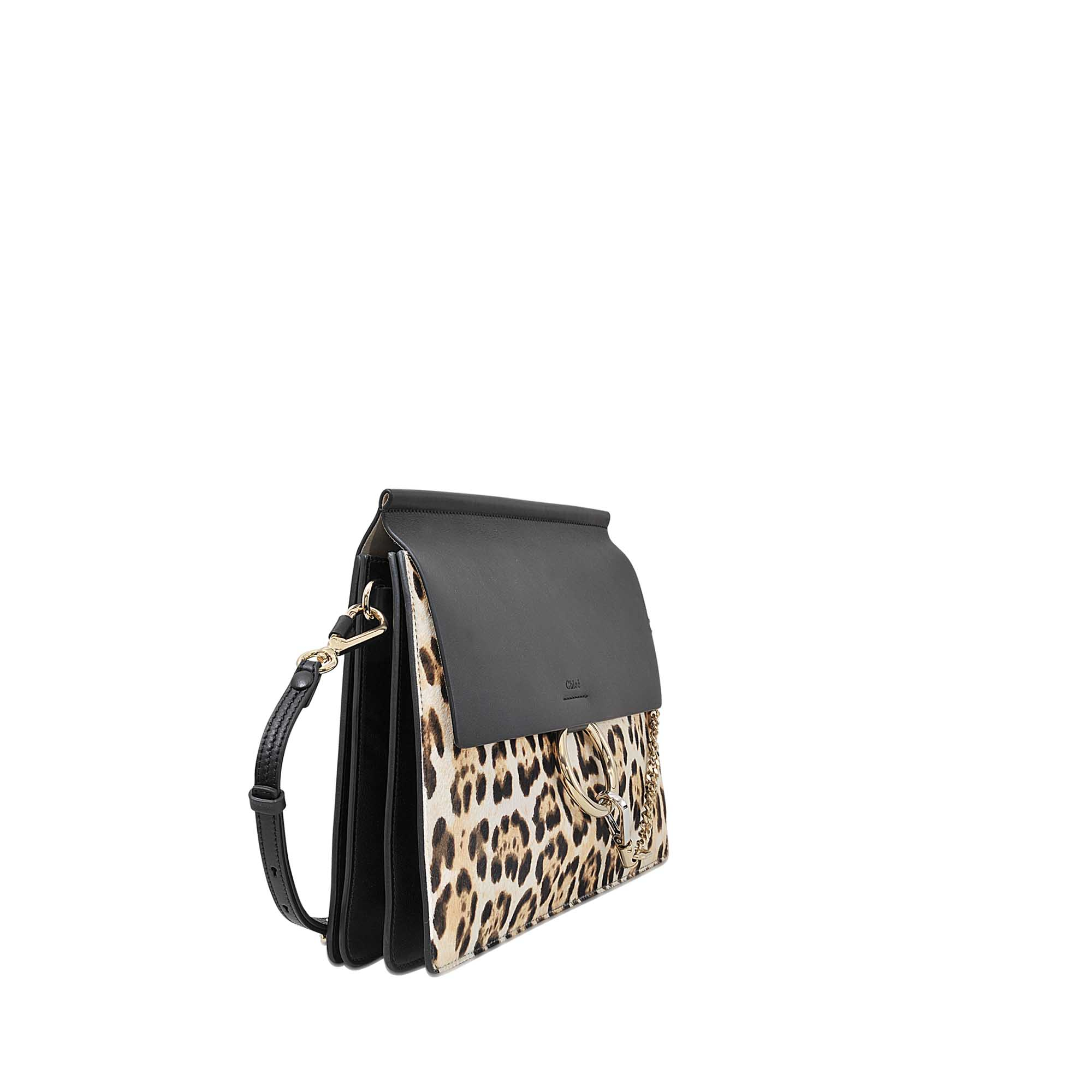 Chlo Faye Medium Clutch With Strap Bag in Animal | Lyst