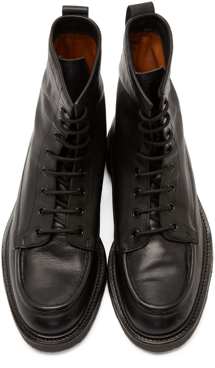 Lyst - Common Projects Black Leather Mechanics Boots in Black for Men
