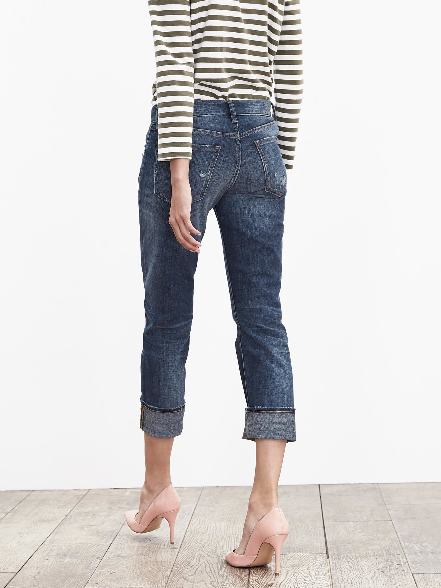 Lyst - Banana Republic Patchwork Boyfriend Jean in Blue