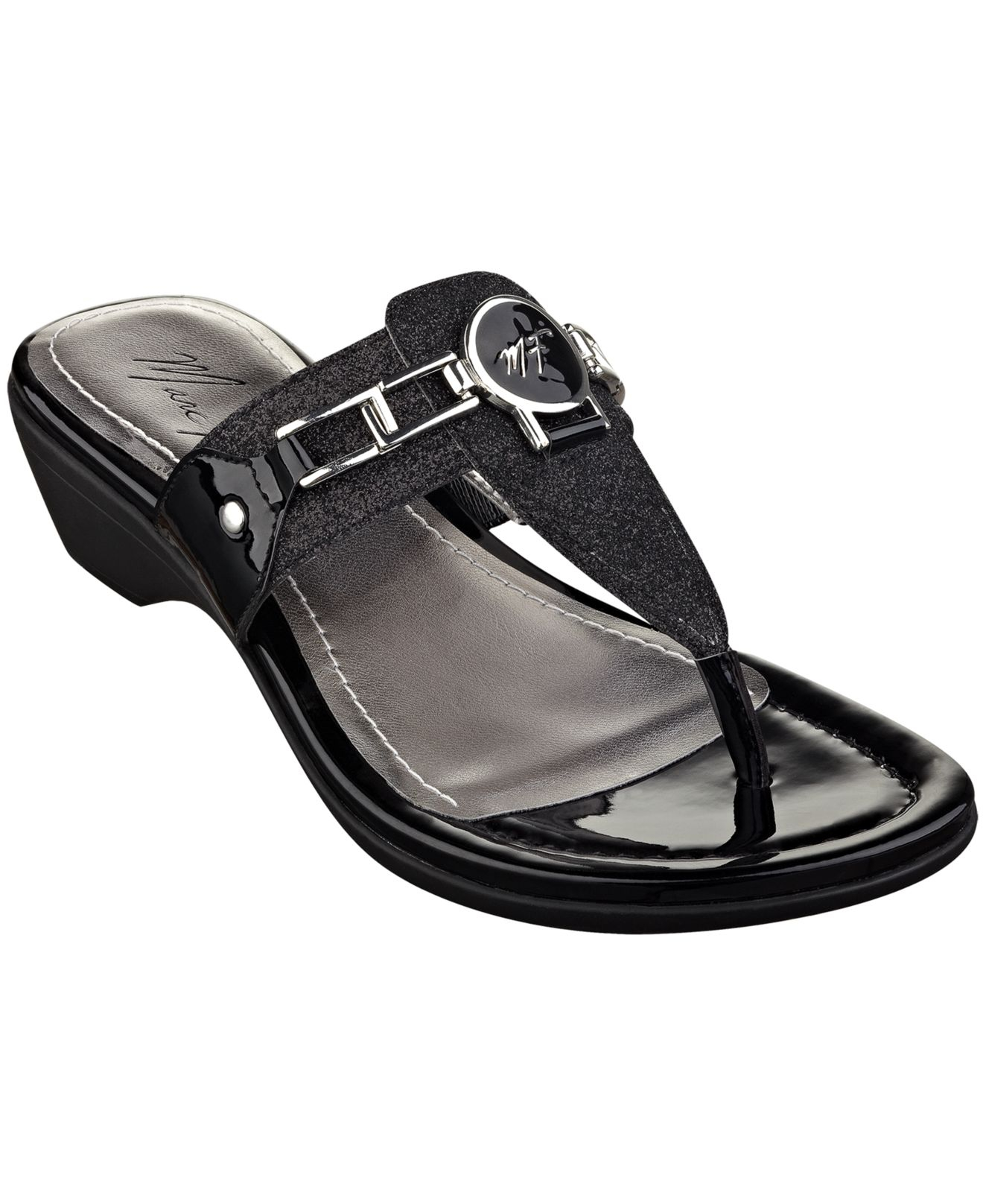 Marc fisher Amina Thong Sandals in Black Lyst
