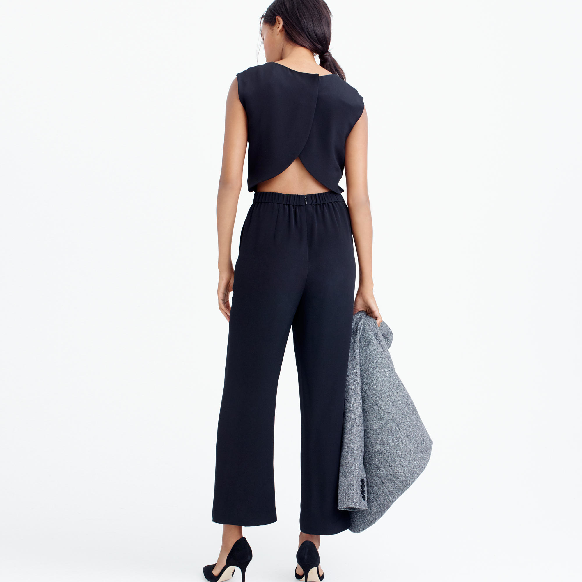 J Crew Collection Wide Leg Jumpsuit In Black Lyst