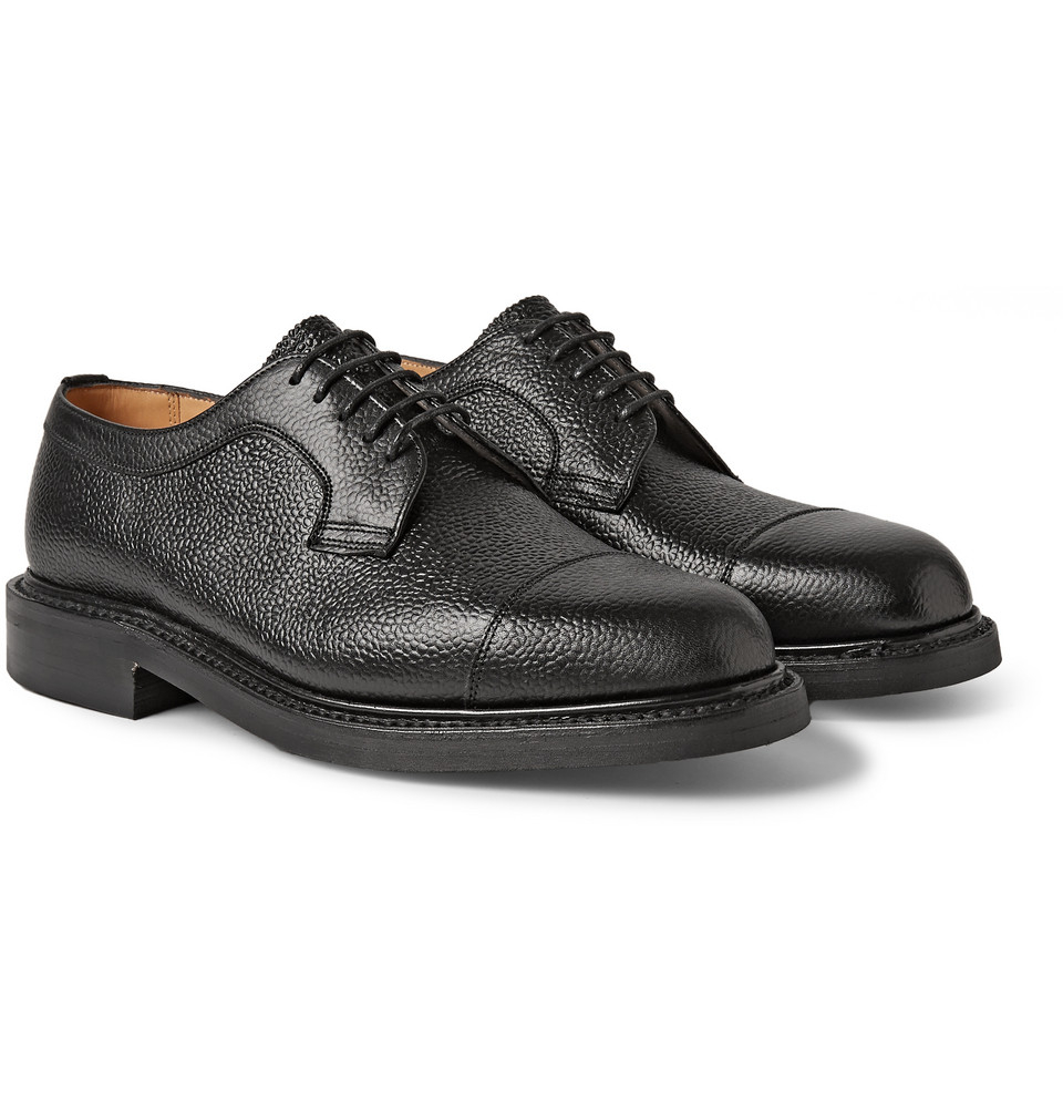 Lyst - Cheaney Tenterden Pebble-Grain Leather Derby Shoes in Black for Men