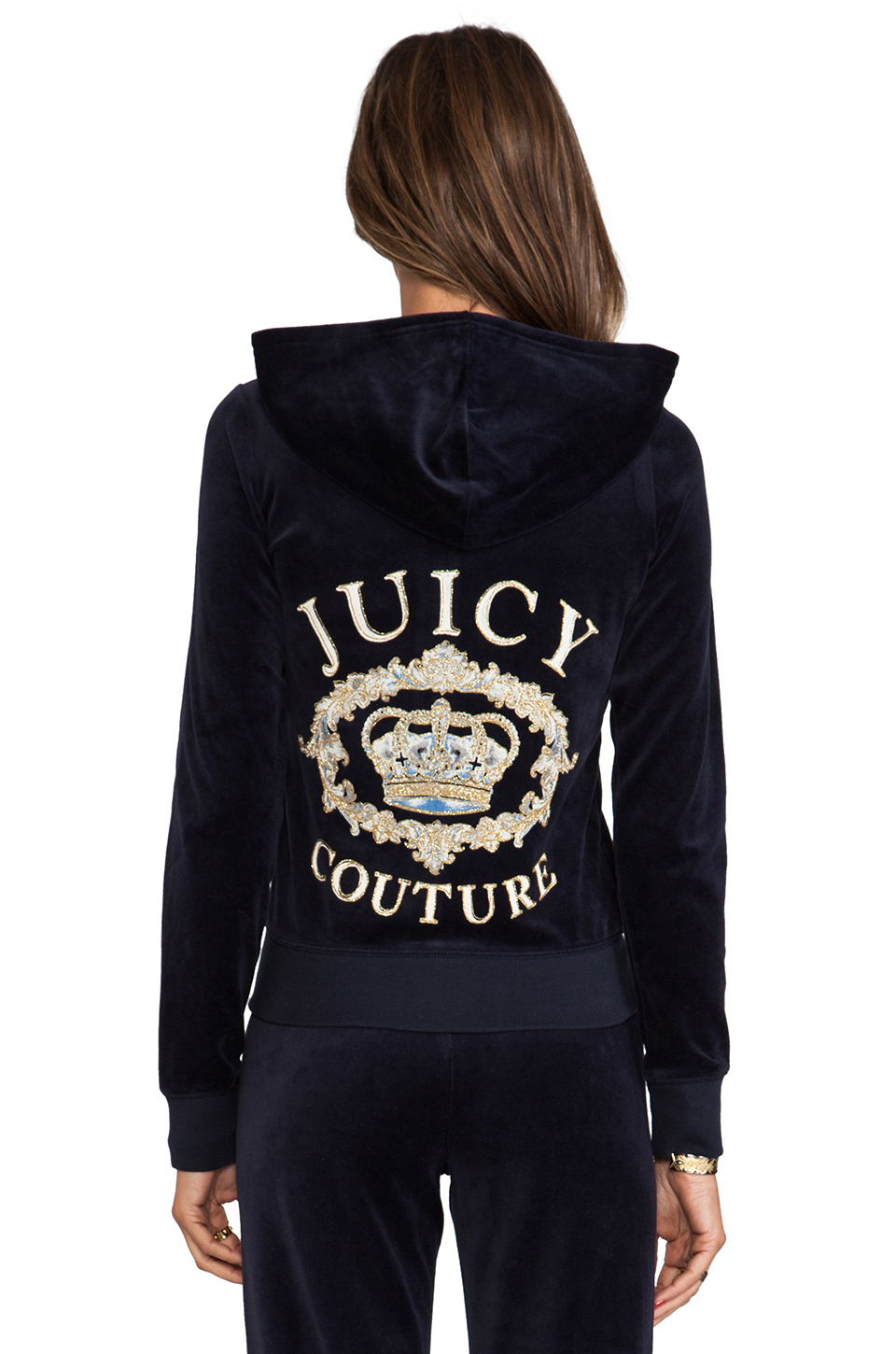 Lyst - Juicy couture Crown Velour Jacket in Navy in Blue