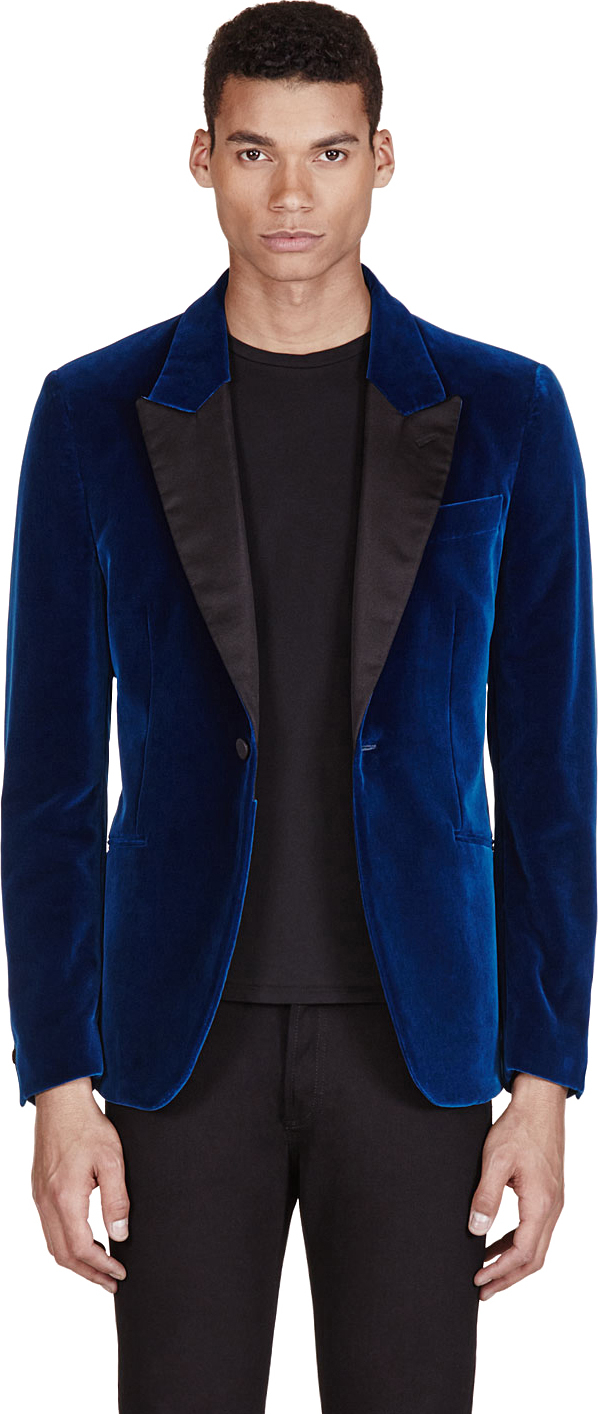 Lyst - Alexander Mcqueen Teal Structured Velvet Blazer in Blue for Men