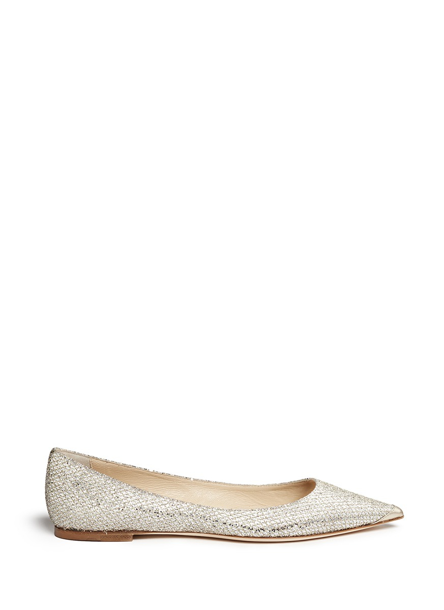 jimmy choo glitter flat