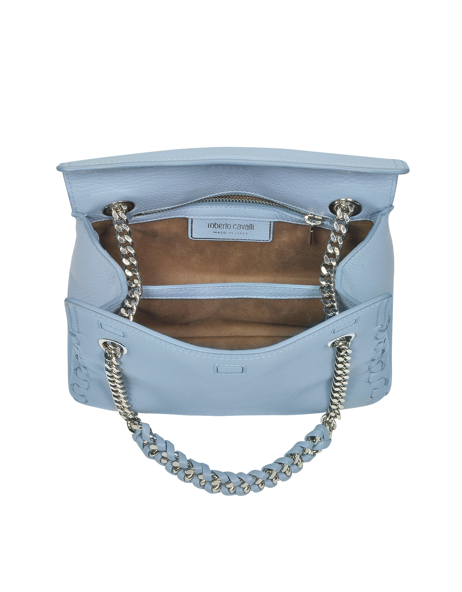 Roberto Cavalli Pompei Leather Crossbody Bag W/Chain Strap in Blue - Lyst