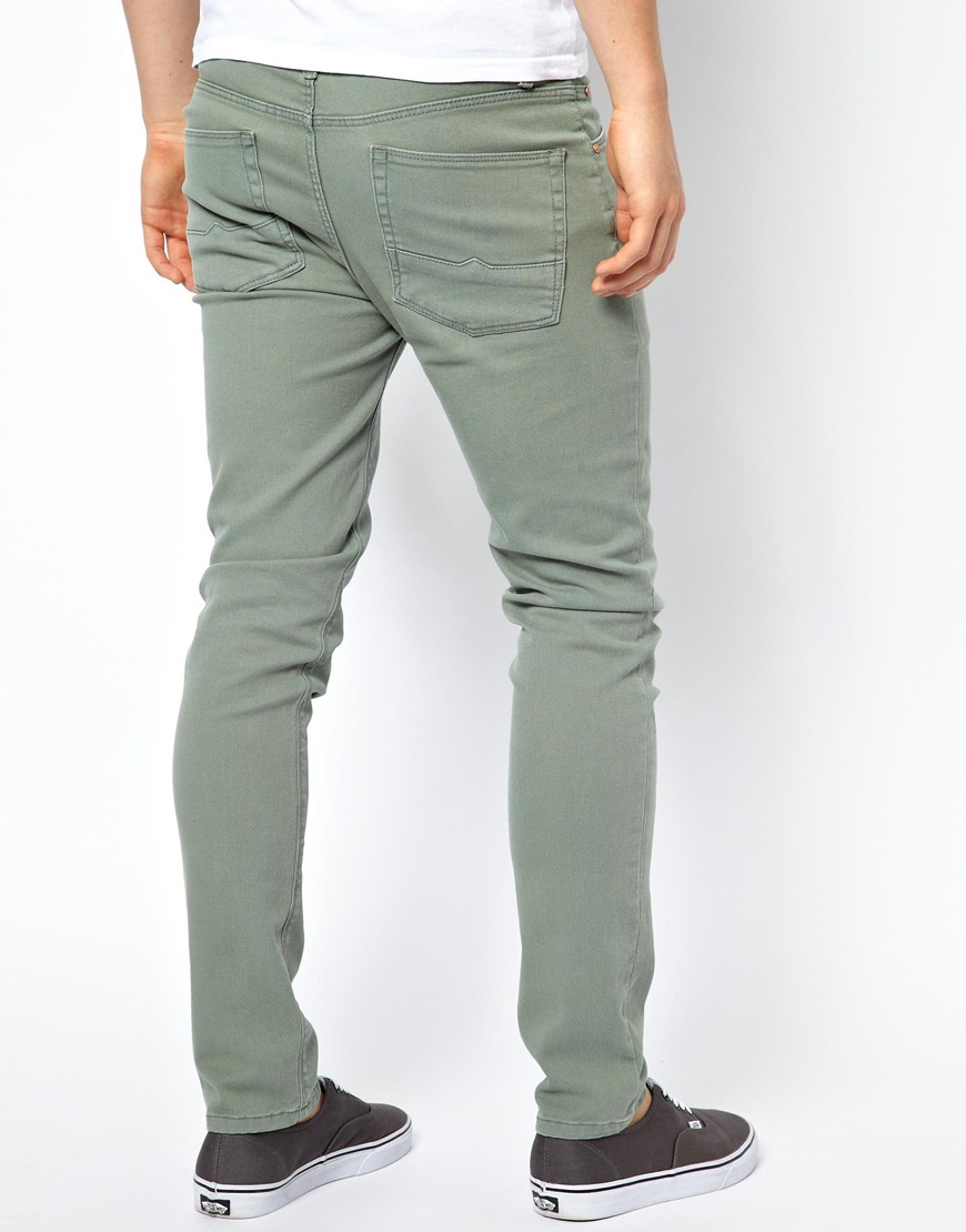 Lyst - Asos Skinny Jeans in Light Green in Green for Men