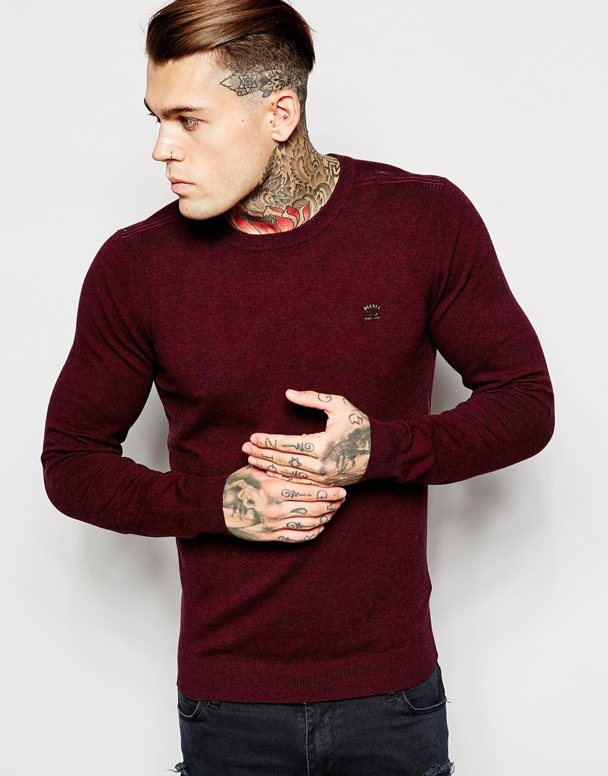 Diesel Crew Knit Sweater K-maniky in Purple for Men | Lyst