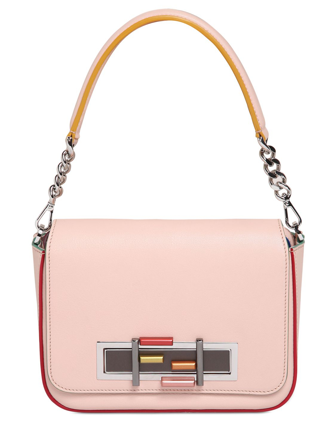 Lyst - Fendi 3 Baguette Chain Color Trim Leather Bag in Pink