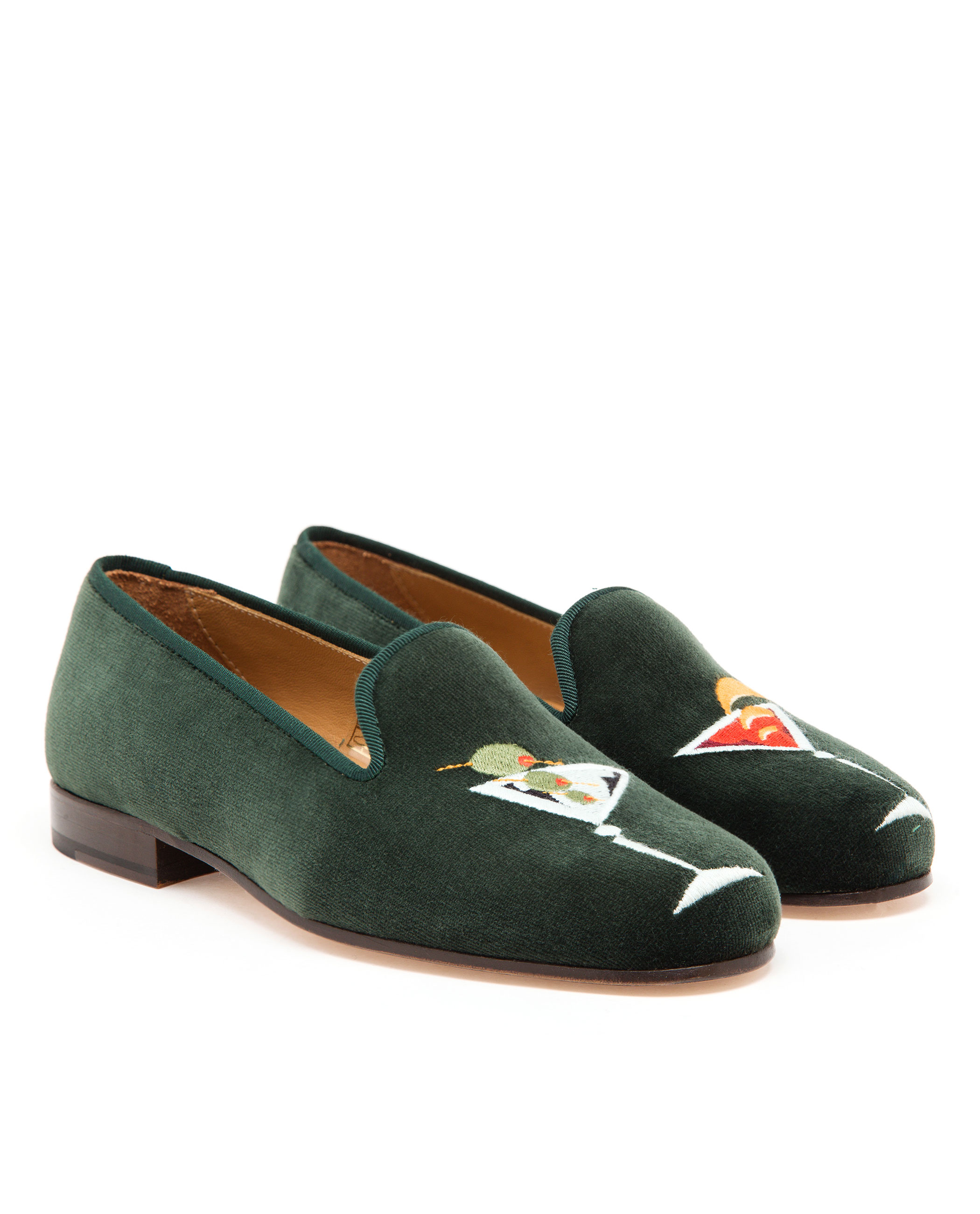 Lyst Stubbs & Wootton Suede Martini Loafers in Green