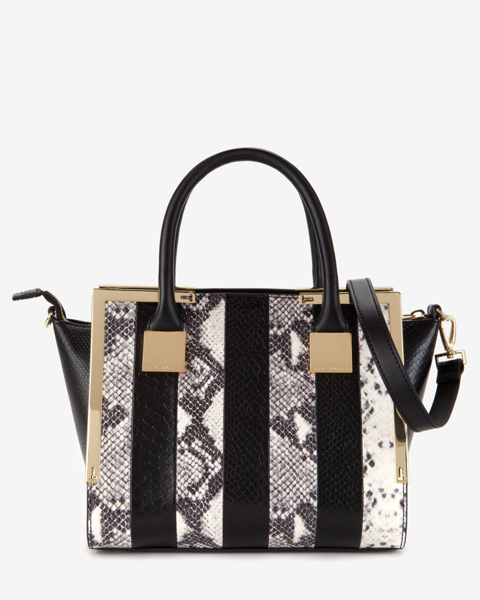 Lyst - Ted Baker Exotic Leather Mini Tote Bag in Black