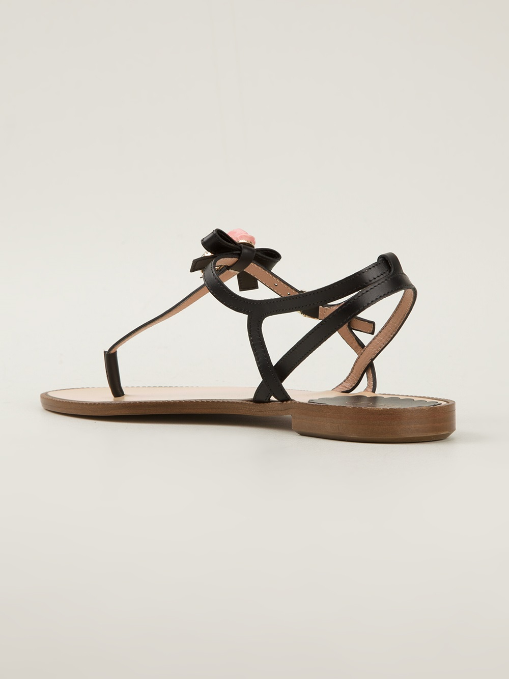 Lyst - Red Valentino Rose Embellished Sandals in Black