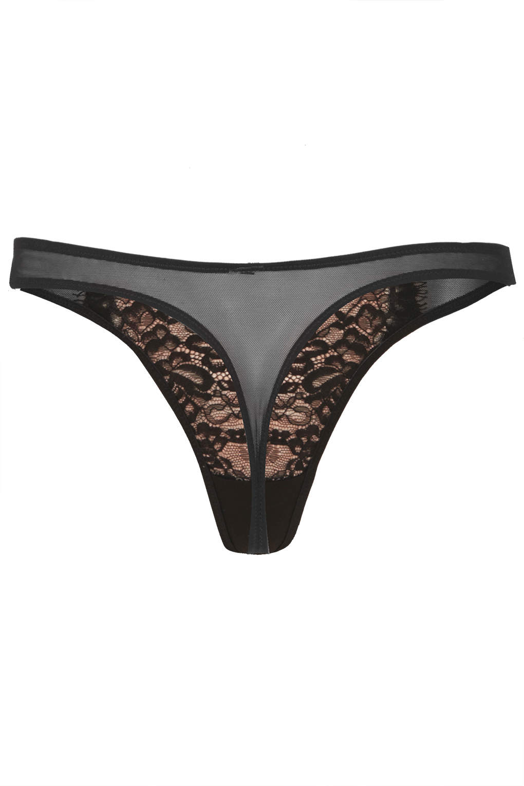 Topshop Lace Thong in Black | Lyst