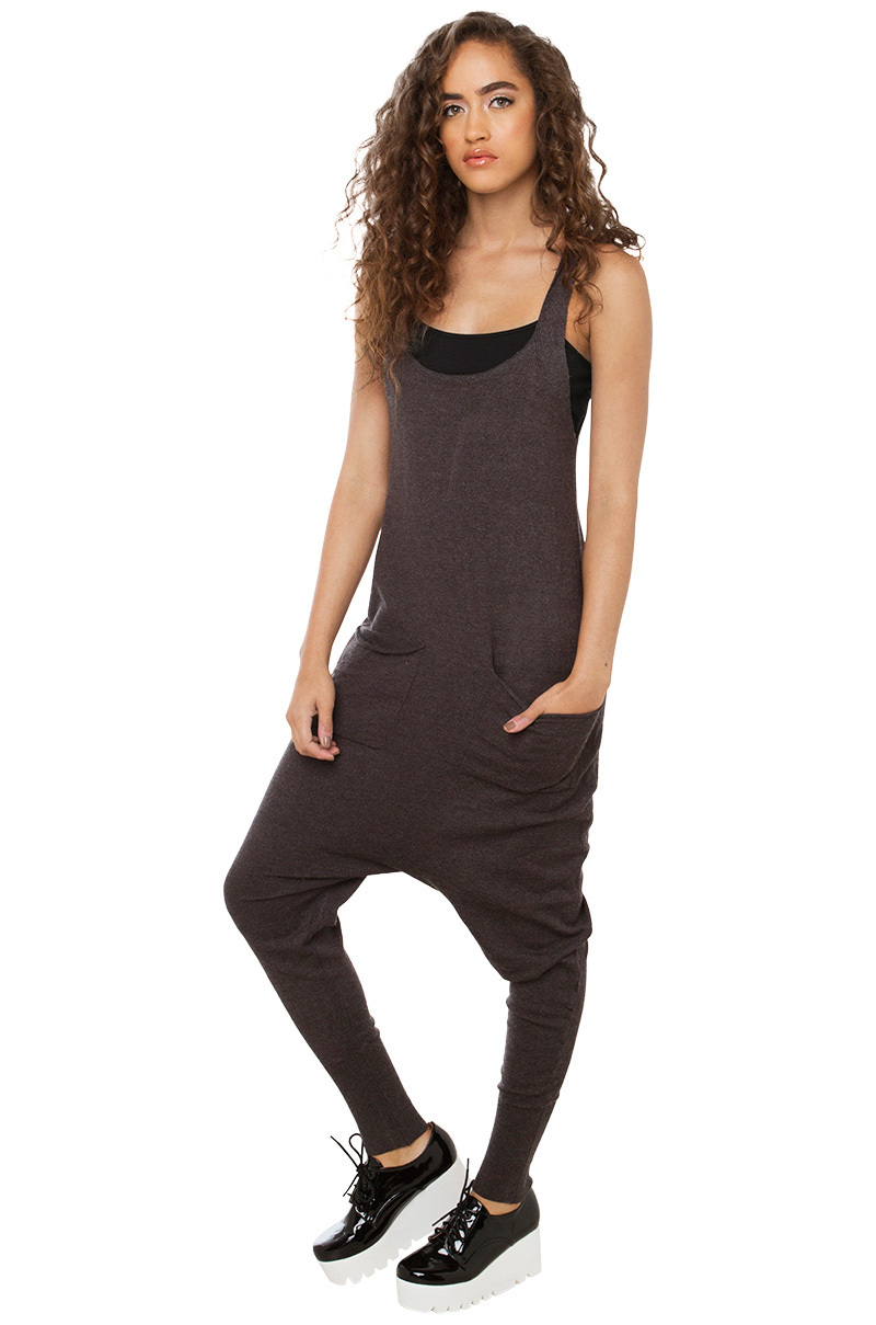 Lyst Akira Suji Drop Crotch Jumpsuit in Gray