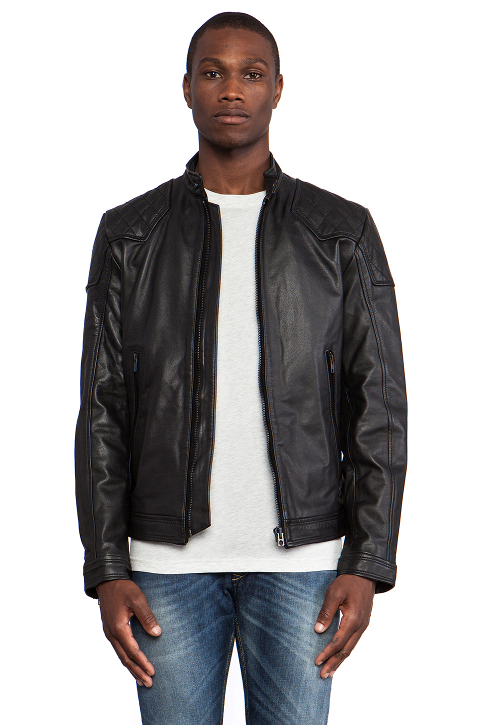 Lyst - Diesel Laleta Leather Jacket in Black for Men