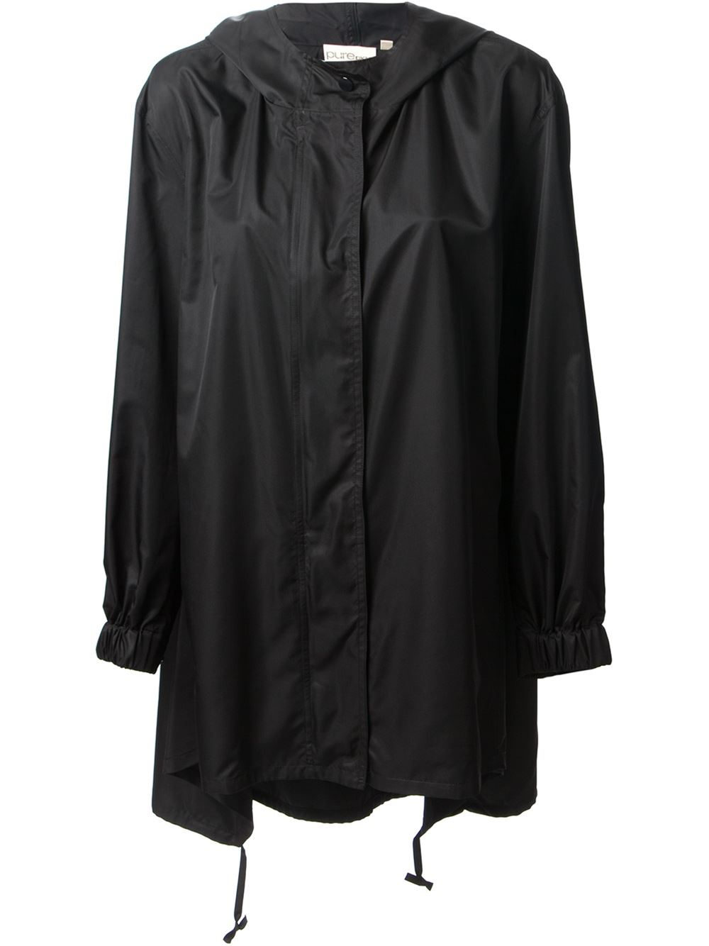 Dkny Hooded Raincoat in Black | Lyst