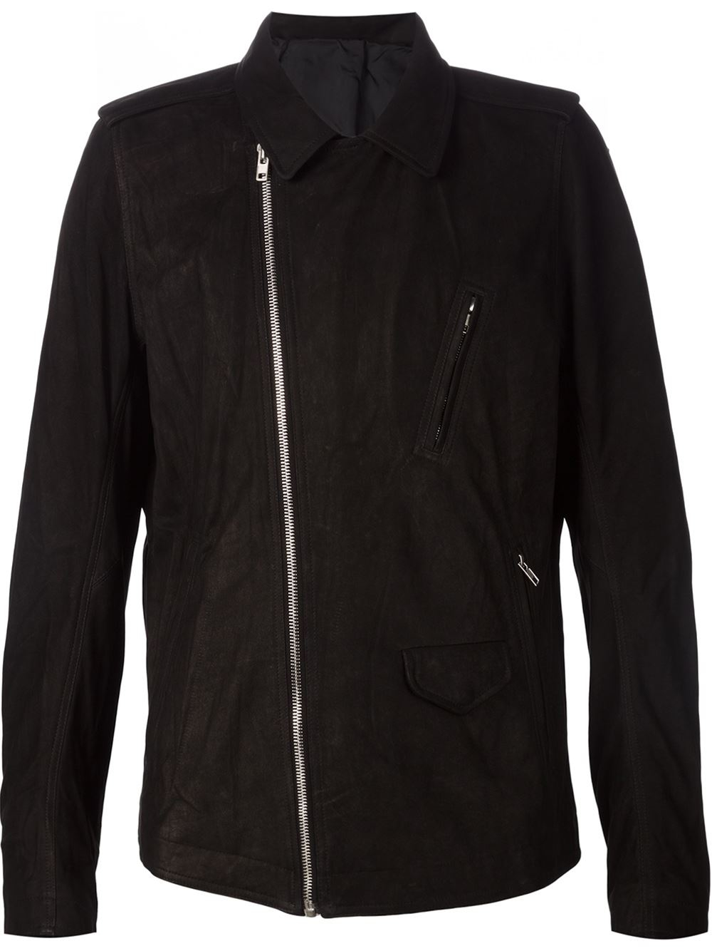 Lyst - Rick Owens Cutaway Collar Jacket in Black for Men