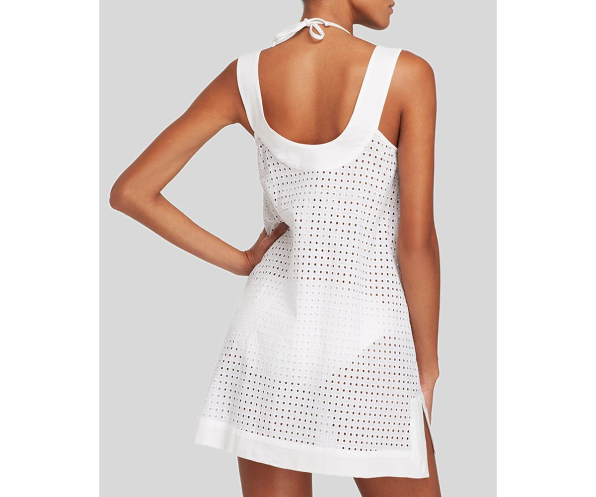 shoshanna white eyelet dress
