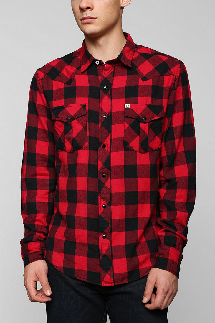 red flannel button down long sleeve