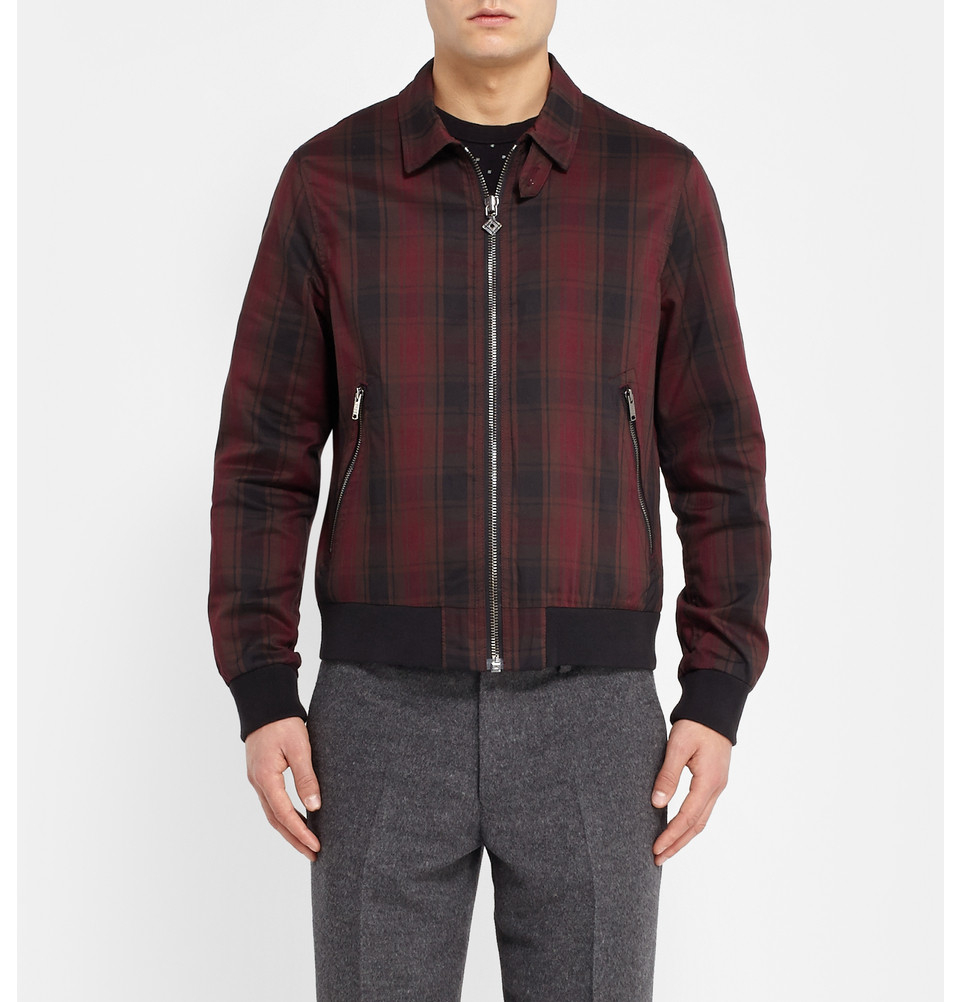Lyst - Marc by marc jacobs Lightweight Check Cotton-Blend Jacket in Red ...