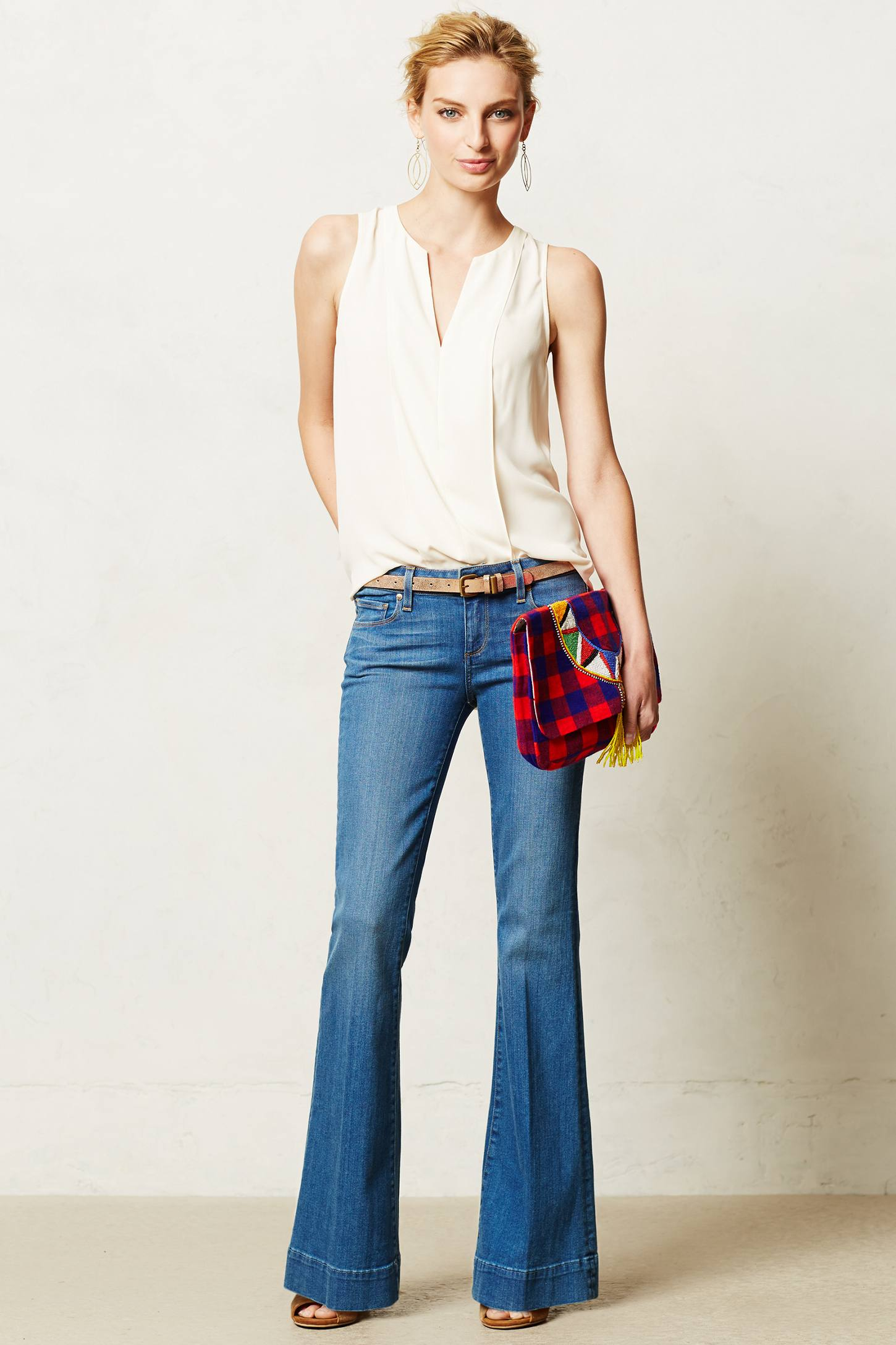 Lyst - Anthropologie Paige Petite Fiona Flare Jeans in Blue