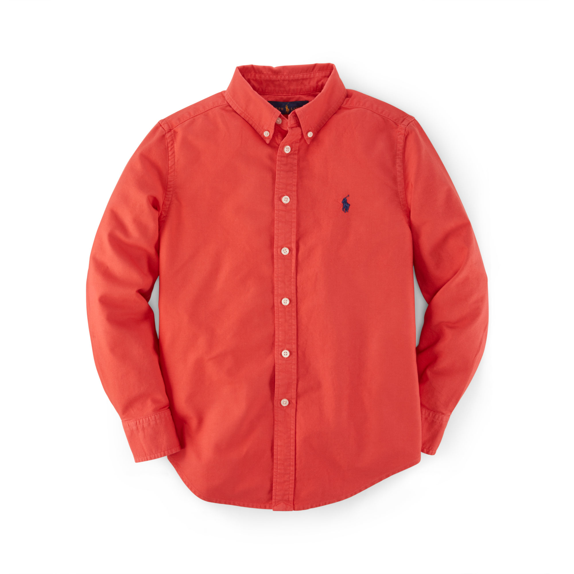 Lyst - Ralph Lauren Blake Cotton Oxford Shirt in Orange for Men