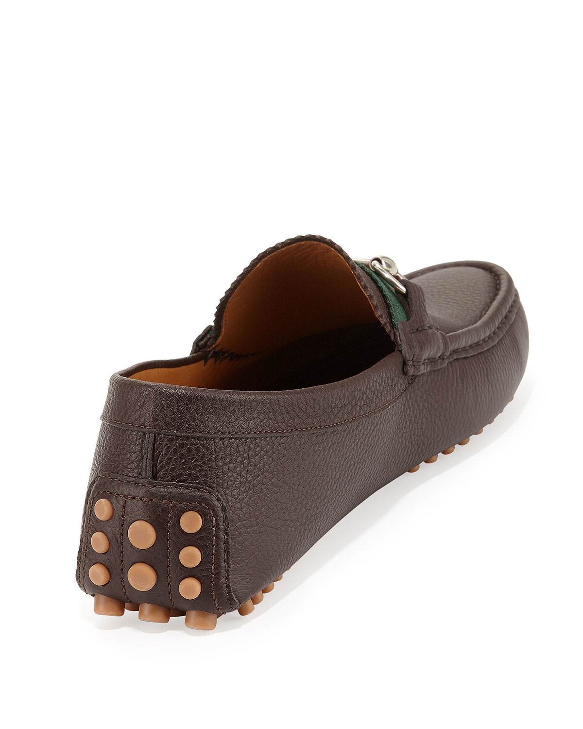 Lyst Gucci Damo Leather Driving Moccasins in Brown