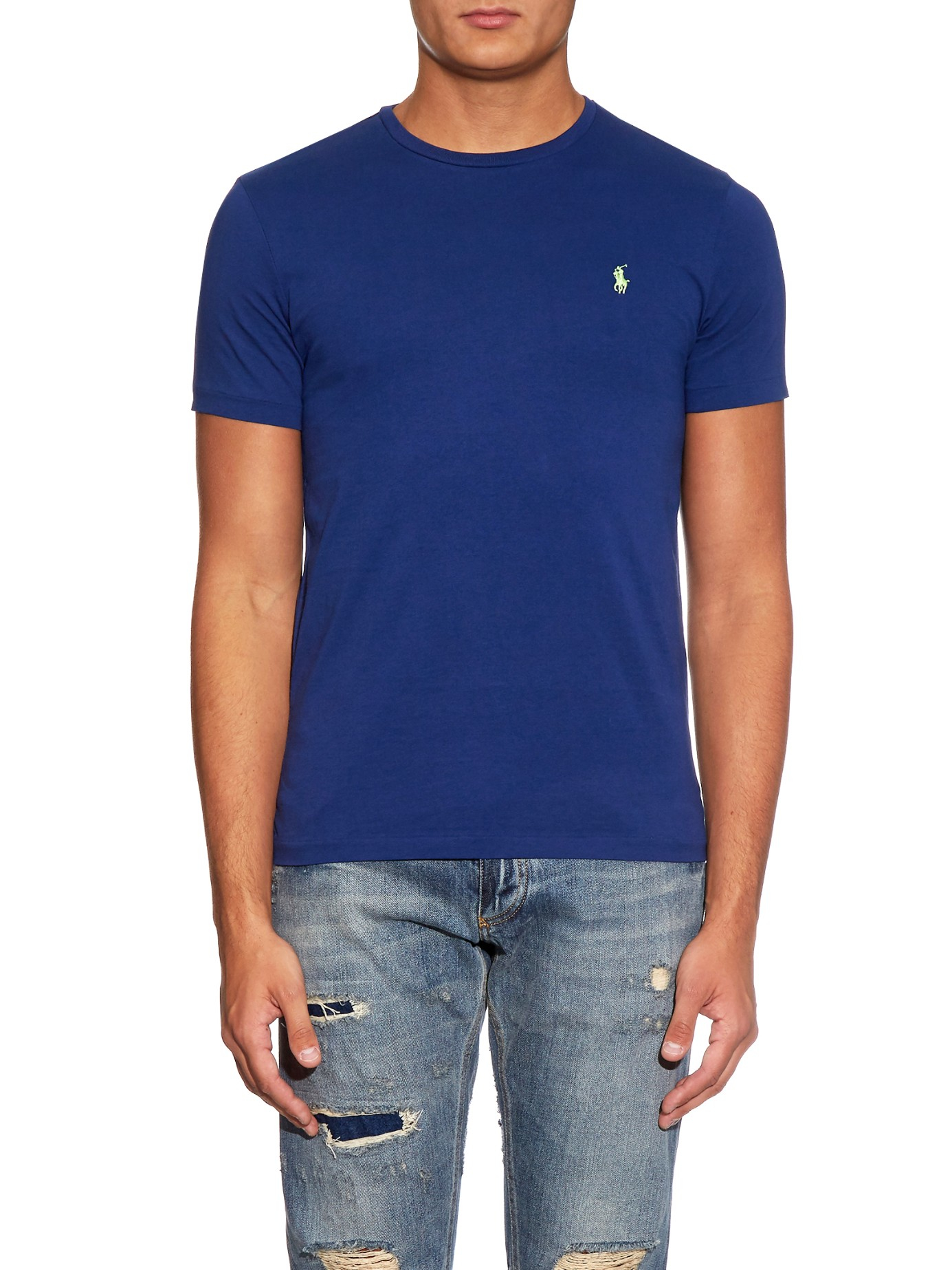 Polo ralph lauren Crew-neck T-shirt in Blue for Men | Lyst