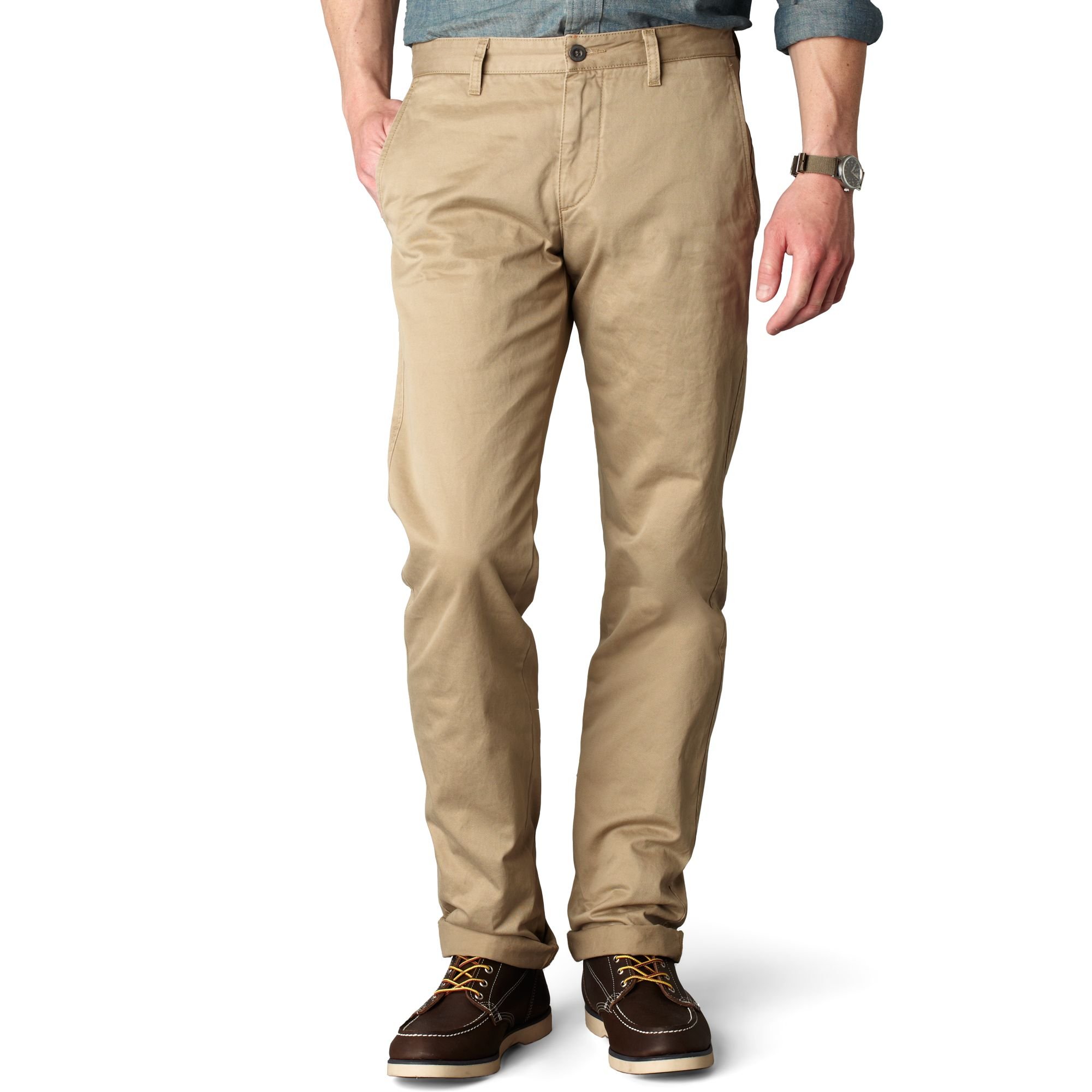 Dockers D1 Slim Tapered Fit Alpha Khaki Flat Front Pants in Khaki for ...