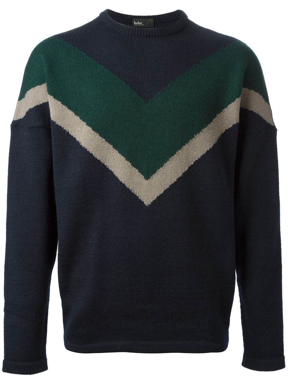 Kolor V Shaped Stripes Sweater in Green for Men (blue) | Lyst