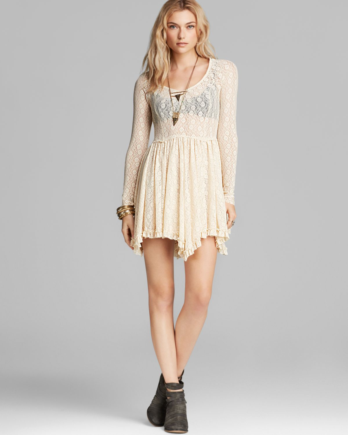 Lyst - Free People Slip Dress - Star Lace Witchy in Natural