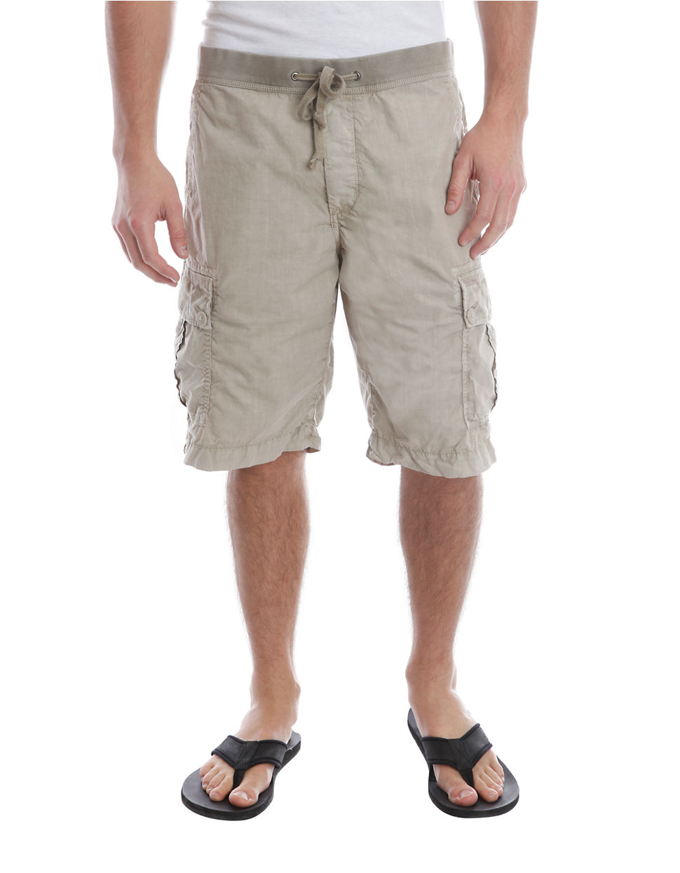 Lucky brand Drawstring Cargo Shorts in Khaki for Men (Monterey Khaki ...