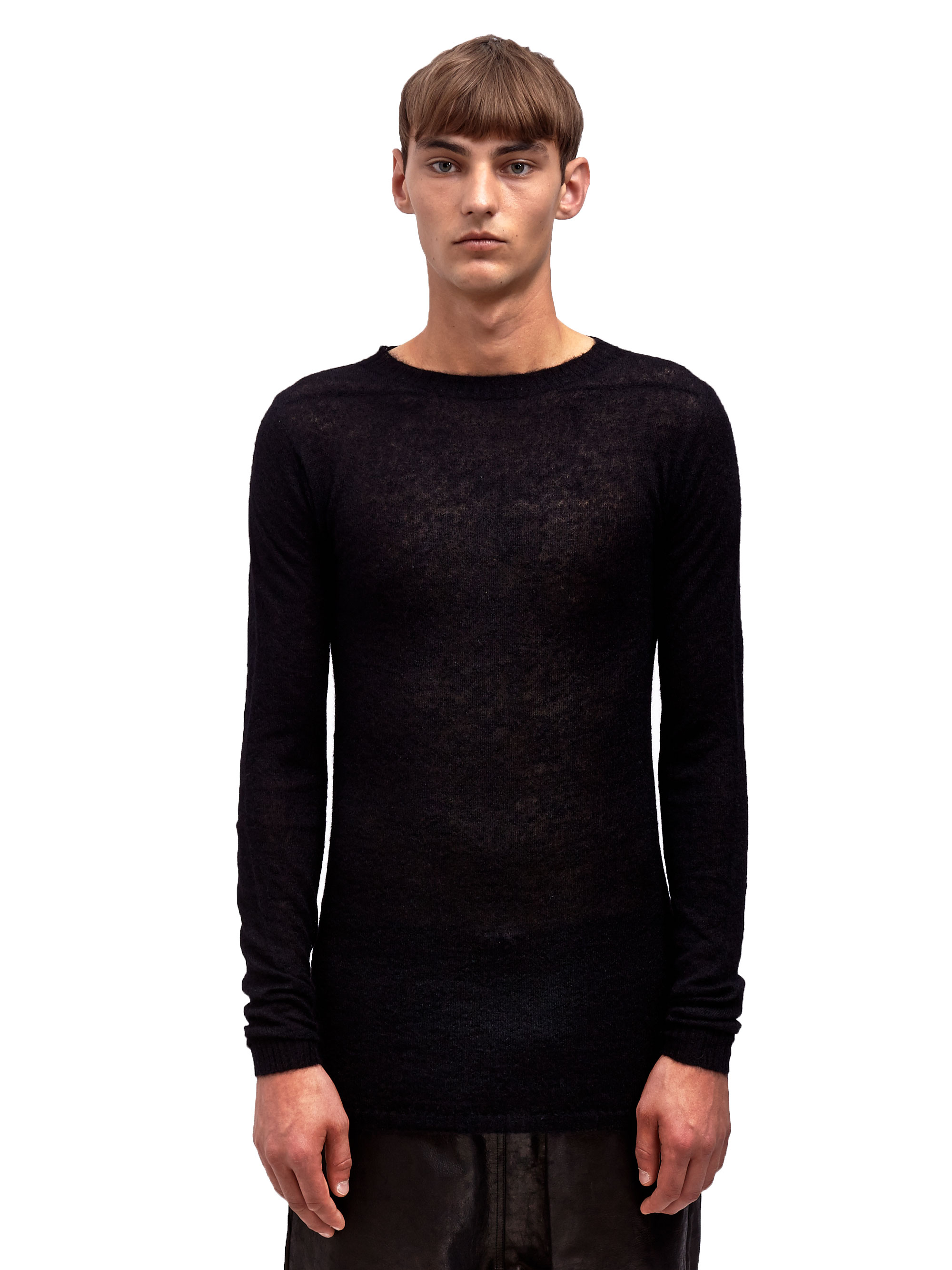 Download Rick owens Mens Crew Neck Sheer Sweater in Black for Men ...