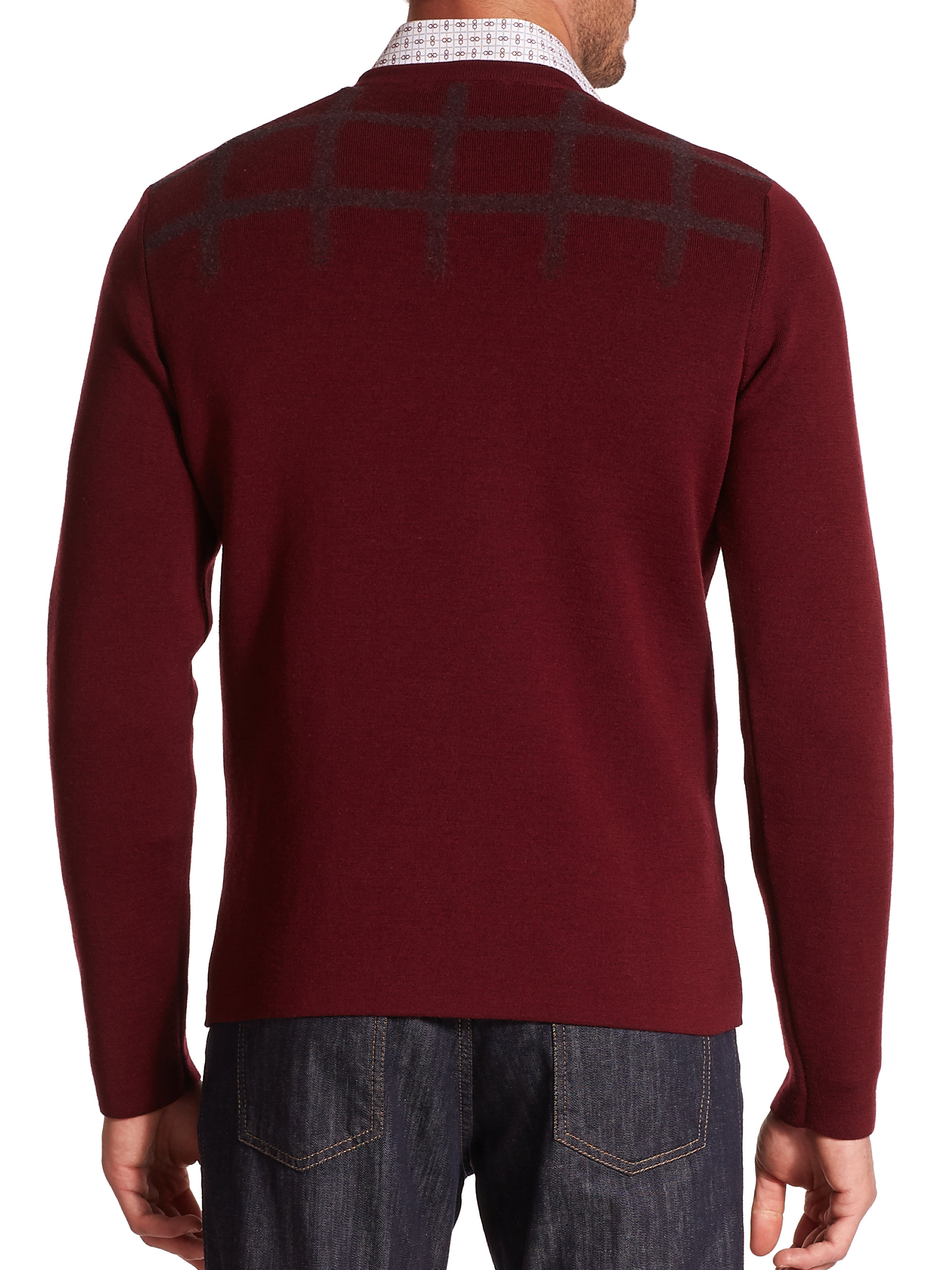 Lyst - Ferragamo Stretch Wool Crewneck Sweater in Red for Men