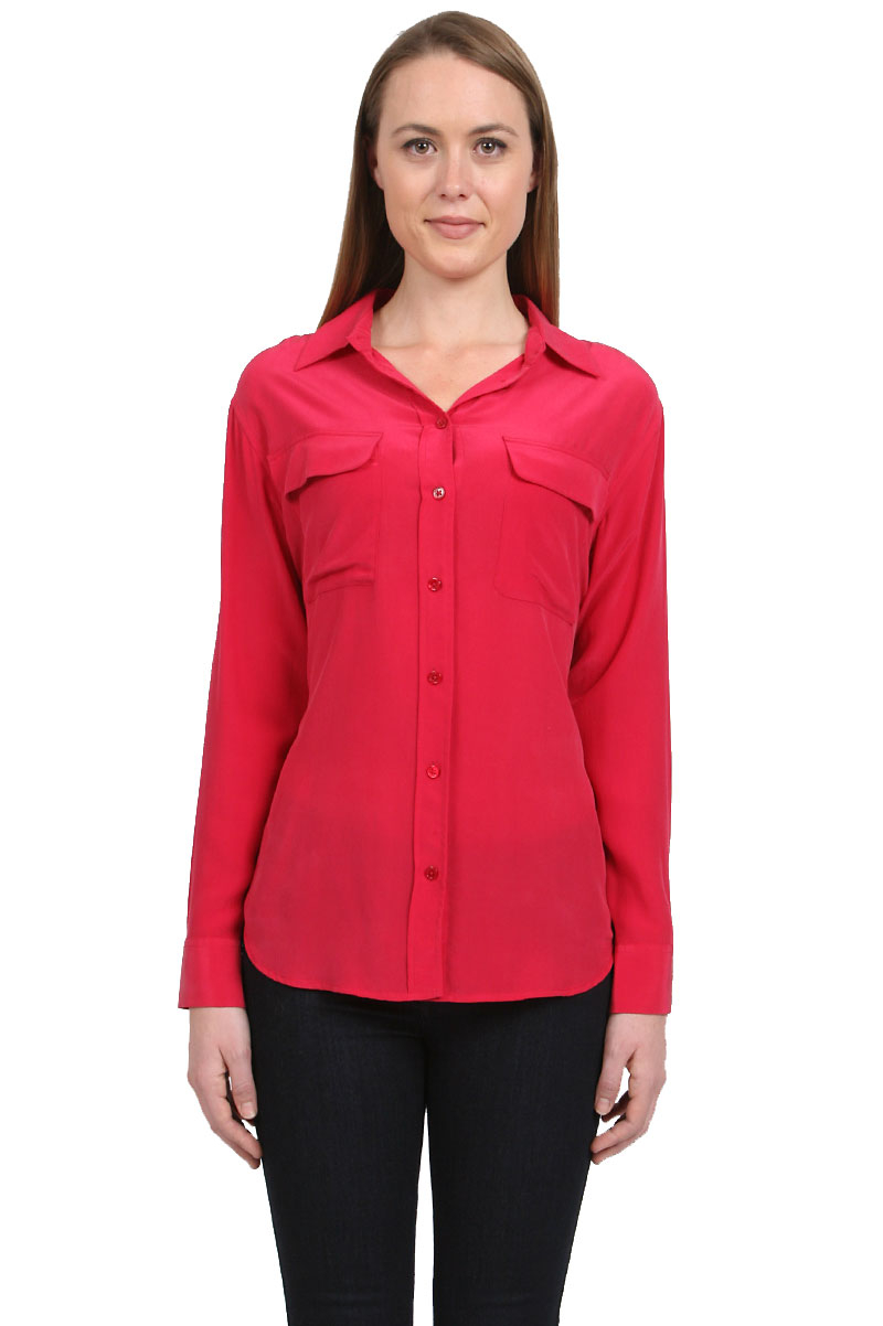Equipment Button Down Blouse in Red | Lyst