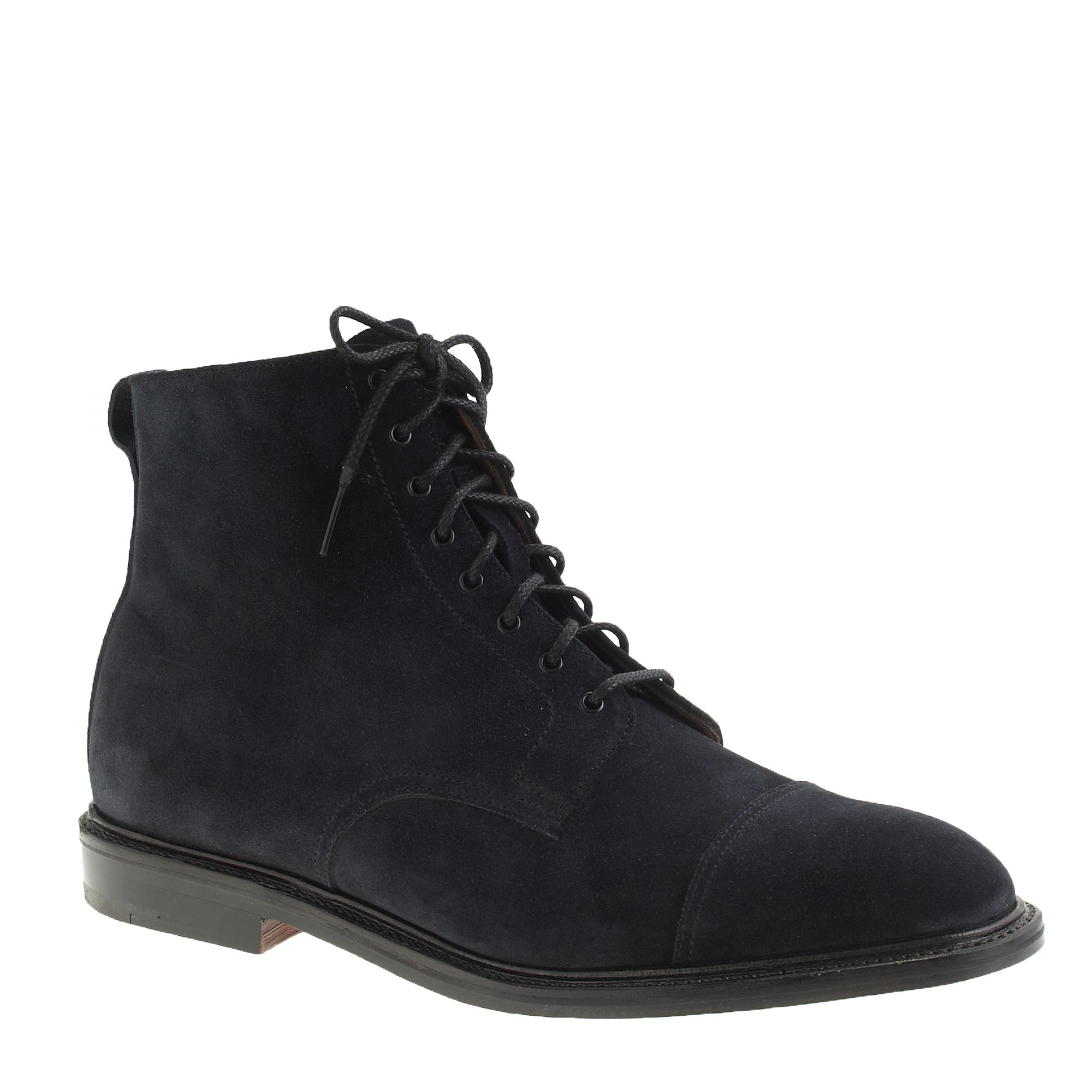 caen cap toe suede boot